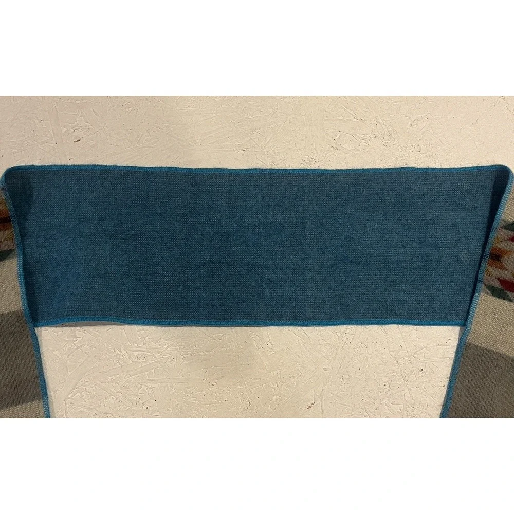 Vintage‎ Wool Aztec Scarf Blue Brown Warm Winter Comfort Native Print Fringe